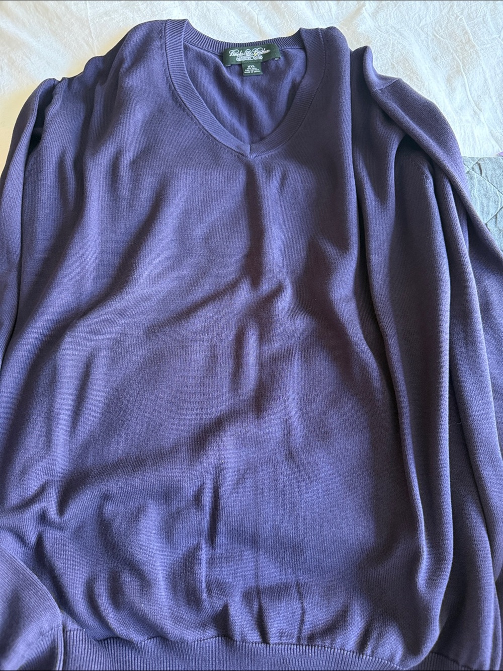 Brooks Brothers Purple V-Neck Men's Sweater